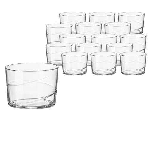 Bormioli Rocco Bodega Swirl Rum Glasses - Set of 12, 7.25 Oz. Spiral Design Tumblers with Secure Edge Technology for Enhanced Durability, Shock Resistant - Made in Italy, Dishwasher Safe