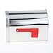 Fenteer Mailbox Postbox Christmas Modern Metal Mail Insertion Windproof Mail Box Letter Box for Gate External Outdoor Door Decoration, silver