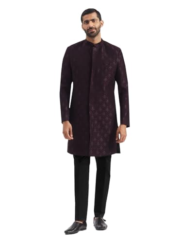Ensemble Sherwani de mariage pour homme en soie Jacquard haut de gamme