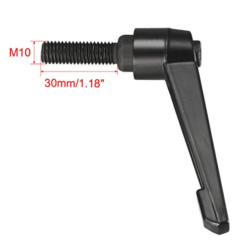 Image of uxcell M10 x 30mm Handle Adjustable Clamping Lever Thread Push Button Ratchet Male Threaded Stud Knobs Locking Rotating Screw Handles Quick Release Bolt Black 3pcs