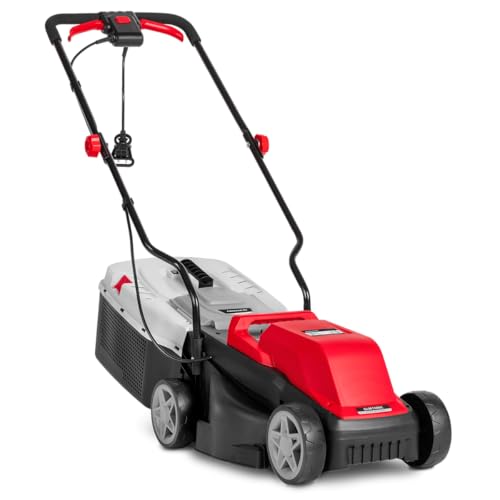 GREENCUT GLM1400C - Cortacésped eléctrico enchufable 1400W, 3500rpm, Ancho Corte 32cm, 3 Alturas...