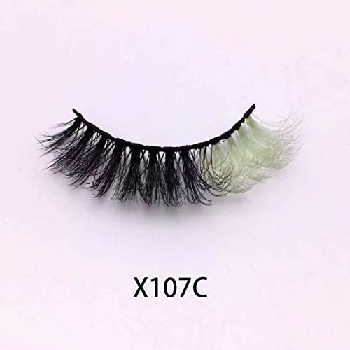 KFZR False Eyelashes Fake Eye Lashes Halloween Makeup Cosplay Colored Eyelashes 1 Pair (X107C) - Image 4