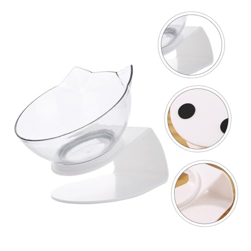 Mikikit Stilt Plastic Bowl for Cats Drinking Feeding Bowl with Neck Protection Non Slip Easy to and Cats Durable Food Water Dish