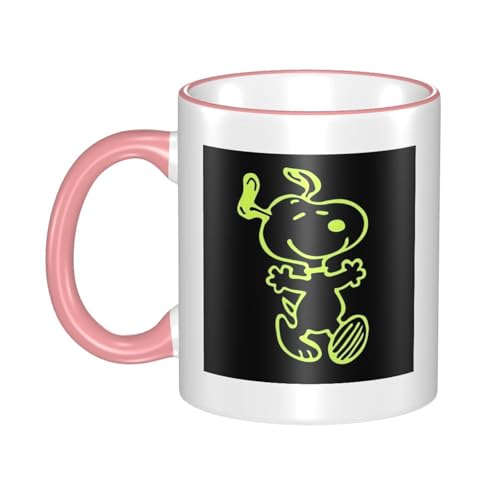 スヌーピー マグカップ 保温・保冷 電子レンジ対応 コーヒーカップ 陶器 セラミック 耐高温 軽量 個性人気 誕生日プレゼント大容量 Pink