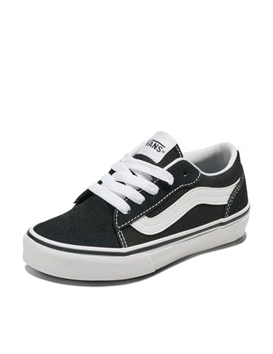 Vans Little Kids' Vero LS Shoe - Comfortable Fashion Sneakers for Boys & Girls. Suede/Canvas Black/White. 2