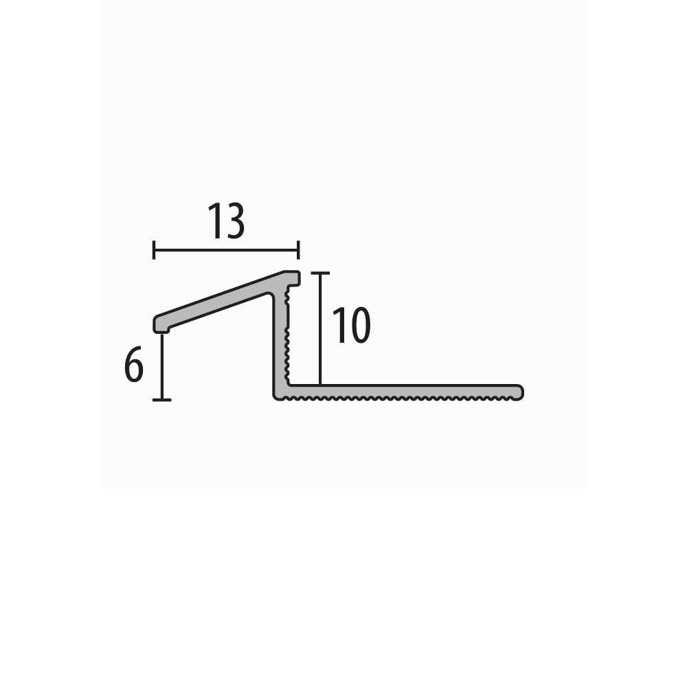 Rampenprofil Anpassungsprofil 10 x 13 x 2500 mm Einfasshöhe 6-10 mm Ausgleichsprofil Aluminium Höhenausgleichsprofil Geschlossen Gestanzt Metallprofil Alu Natur Küberit