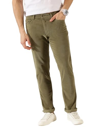 Image of Thomas Scott Men Mid Rise Slim Fit Corduroy Chino Pants