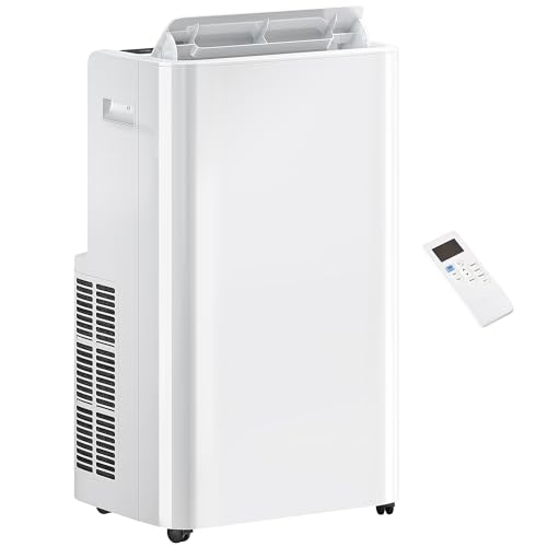 HOMCOM 12000 BTU Portable Air Conditioner with Remote Control, Free Standing AC Unit with Built-in Cool, Dehumidifier, Fan Modes for Room Up to 550 Sq.Ft., 24 Hour Timer, Window Installation Kit