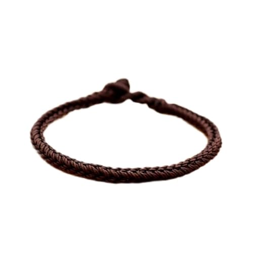 Corde à main ethnique originale, bracelet de couple tissé marron
