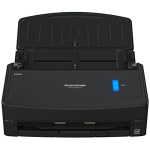 ScanSnap iX1400 High-Speed Simple One-Touch Button Color Document, Photo & Receipt Scanner with Auto Document Feeder for Mac or PC, Black