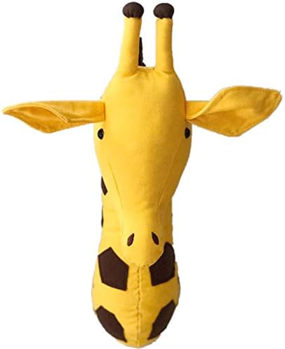 Summerwindy 3D Animal Head Wall Cute Wall Hanging Toys Kids Room Animal Wall Sculptures-Giraffe
