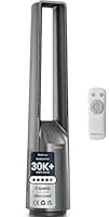 Pro Breeze Silent Bladeless Portable Tower Fan - Ultra Quiet Standing Air Circulator with Remote Control, Timer, 6 Speeds & LED Display