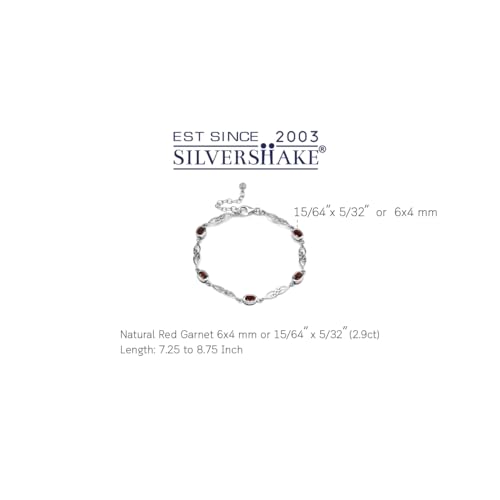 Image of Silvershake Birthstone Gemstones White Gold Plated or Yellow Gold Plated 925 Sterling Silver Scroll /Filigree Celtic Knot Weave 7.25 to 8.75 Inch with Adjustable Extension Bracelet Jewelry for Women