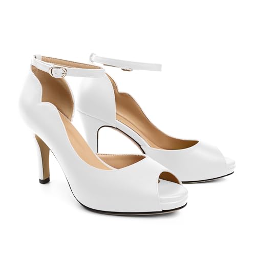 Image of AUMOTED High Heels Pumps Platforms Shoes for Party Daily 3.4 inch Dressy Pumps