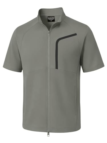 M MAELREG Golf Mens Jackets Lightweight Quickly Dry Stretch Hiking Performance Short Sleeve Jackets for Mens