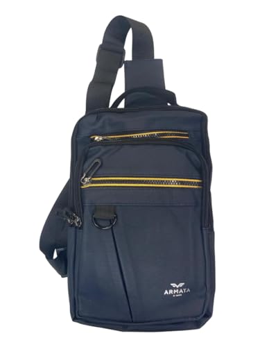 Armata di mare Zaino Monospalla Uomo in Tessuto, Blu, con Tasca Frontale e Tracolla Regolabile, 18x29x8,5 cm