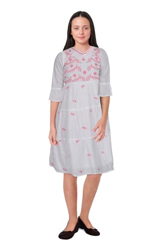 Image of Allen Solly Girl's Rayon Modern Knee-Length Dress