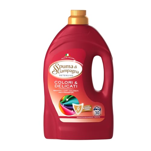 Spuma di Sciampagna - Detersivo Lavatrice Colore Puro, Formula Concentrata con Azione Antitransfer e Ravviva colori, Igienizzante con 95% di Ingredienti Biodegradabili - 6 x 1350 ml, 29 Lavaggi