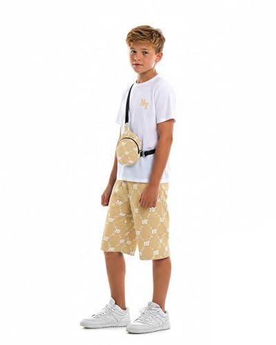 Image of PureChapter Boys Summer Outfits Boys Short Sets Short Sleeve T Shirt Shorts Bag Kids Clothes Clothing Sets Teen 5-14