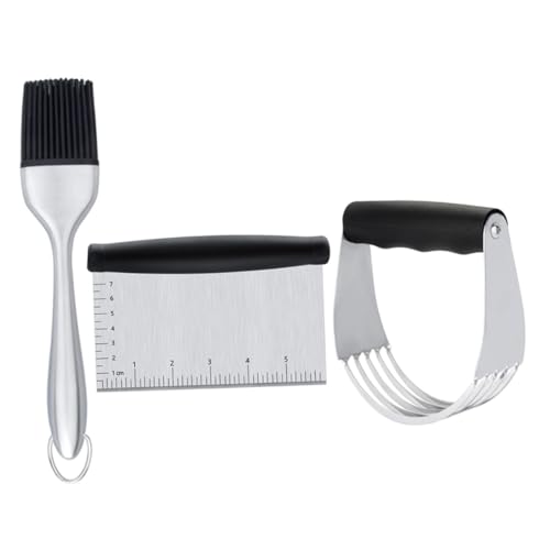 Happyyami 3 Piezas cuchillo para Cortadores tamizar rallar brocha de pastelería parrilla cacerola amoladora estante cesta bot cozinha kitchen cortador de pastelería raspador de torta