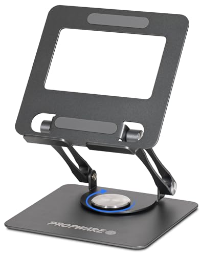 Propware Swivel Tablet Stand for iPad/Kindle/PS/Switch/iPhone 15'-4.7' Holder, Adjustable Tablet Stand for Desk, Kitchen, PC Office Accessories for Desk, Men, Women, iPad Accessories