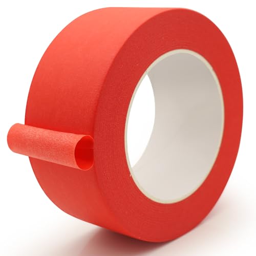 Image of Red Masking Tape, 2 Inch x 55 Yards, for Wall Painting | Multi-Purpose for Painting, Building, Labeling, Edge Finishing & DIY Projects