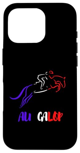 Au Galop Cavalier Francais Cheval Equitation Made in France スマホケース iPhone 16 Pro 用