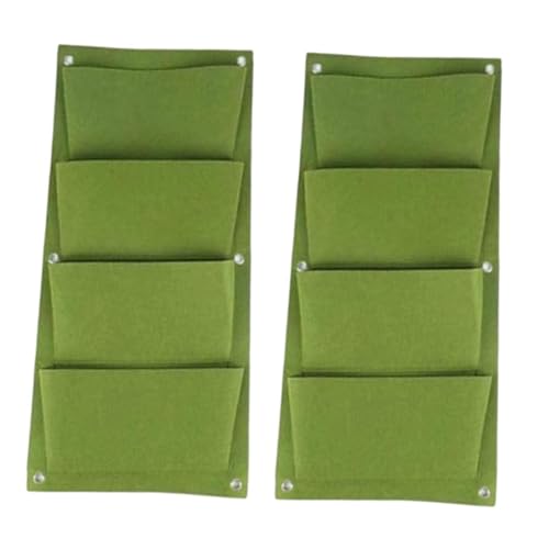Dualoai 2 pezzi Pianta coltiva sacchi da fioriera da giardinaggio tasche non tessute organizzatore sospeso per le recinzioni di vegetazione, Verticale Verde