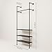 pamo Industrial Pipe Clothing Rack with Shelf - 390 lbs Capacity - Wall Mounted Clothes Rack and Walk In Closet with Metal Shelf for Wardrobe