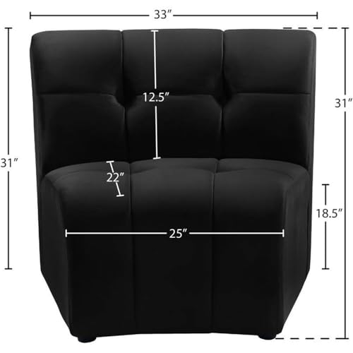 Sillón Modular Terciopelo Negro miniatura 3