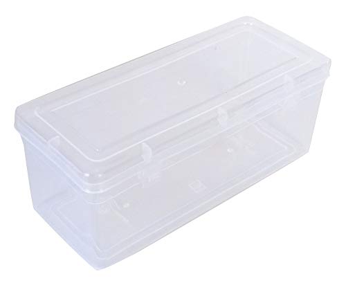 Image of Feliz Sunrise Clear Plastic Medium Rectangular Storage Box Size 8.75 x 3.75 x 3.5 inches (Set of 3)