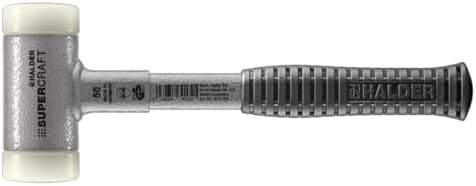 Halder Supercraft Dead Blow Mallet, Non-Rebounding Mallet, Hard Nylon Inserts, Break-Proof Steel Tube Handle, Anti-Slip Grip, 50mm, 2.5 lbs.