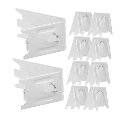 DIYEAH 10 Piezas Estante de almacenamiento del congelador clips para estante del refrigerador contenedor de la puerta del refrigerador soporte del refrigerador Acero inoxidable Plata