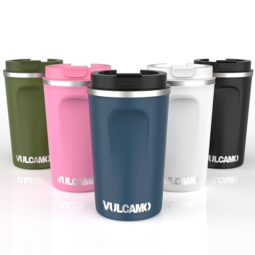 Taza Termica Cafe 380ml - Vaso de Acero Inoxidable Sin BPA Antigoteo Para Llevar Bebidas Frias o Calientes Travel Mug (Azul)