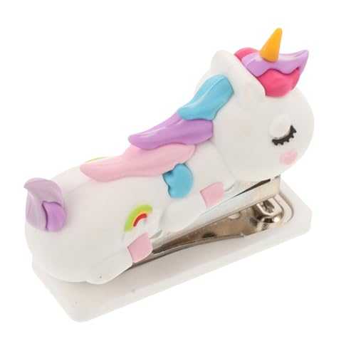 OSOLADY Grapadora Pequeña y Ligera con Diseño Unicornio Portátil y Ergonómica para Oficina Escuela y Escritorio Fácil de Usar para Adultos