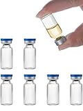 3ml Glass Vials for Injections, Self-Healing Injection Port, Sterile Empty Vials for Injections with Sealed Cap (50 Pack)