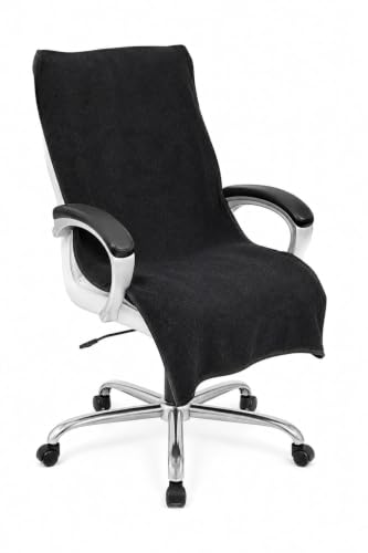 Image of ROMAN HOME Car & Office Chair Towel with 2 Tie Knots| Super Soft 400 GSM (2, Black)