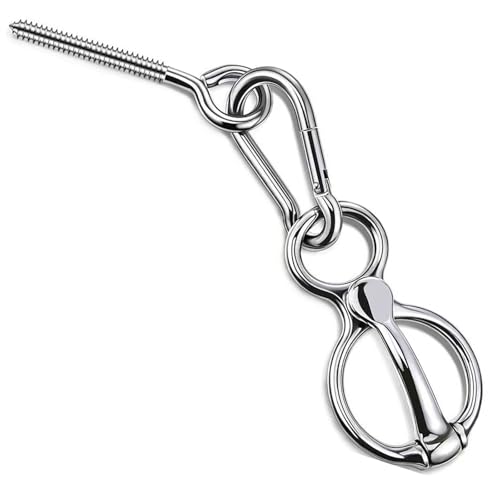 Kiuiom Anillos De Amarre para Caballos,Suministros para El Caballo Corbata Estable para Atornillar,Anillo para Atar Caballos con Atornillado,Montar En Caballo Anillos para Atar Y Retraer