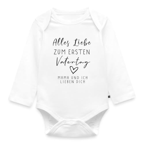 Spreadshirt Alles Liebe Zum Ersten Vatertag Geschenk für Papa Tages Baby Body Langarm 56 (0-2 M.) Weiß