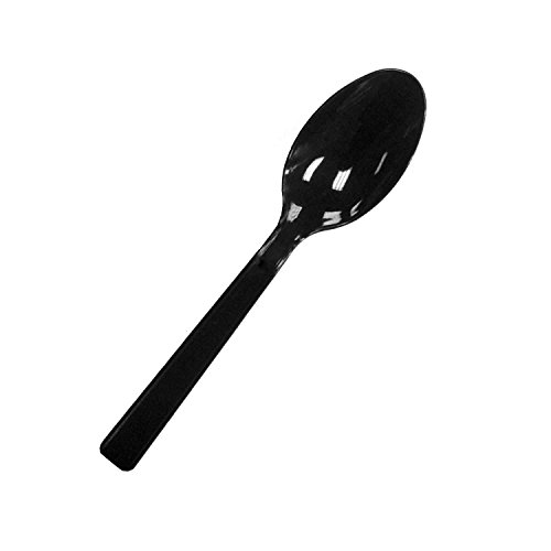 Northwest Medium-Weight Hard Plastic Plastic Spoons, (Black, 100)
