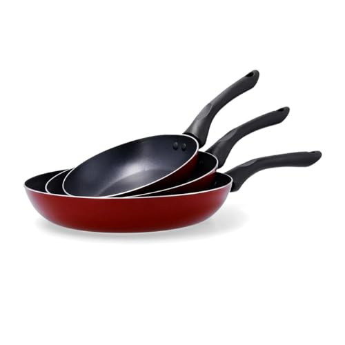 Imagen de QUID CAPPY - Set 3 Sartenes Aluminio Estampado 18-22-26Cm burdeos