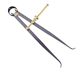 Toolmaker's “Yankee” Quick-Spring Nut, Rapid Adjust, Spring Inside Calipers ID Dividers, 0-8.5” / 215 mm Range, Brass Fulcrum and Fine Adjustment Mechanism, Flat Leg, C8-8