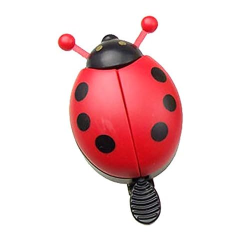 fuchsiaan Ladybird Shape Bicycle Bell, Safety for Adult Kids Mini Mountain Bike, Road Bike, City Bike, Scooter, Super Loud Cycling Handlebar Horn Alarm Bell Bike Accessories Red Cover