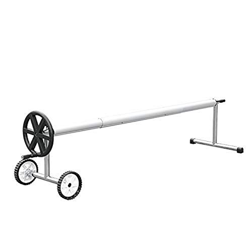 SunHeater Stainless Steel In-Ground Pool Solar Blanket Roller with Large Hand Crank Wheel