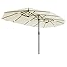SONGMICS Parasol Double 460 x 270 cm, Ombrelle Extra Large pour Terrasse, Protection UPF 50+, avec Manivelle, pour Jardin, Extérieur, Piscine, Plage, sans Socle, Beige GPU036M01