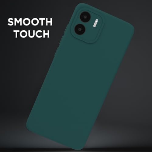 Image of Outlouders Back Cover for Redmi A1 / Redmi A2 | Camera Protection | Durable Soft Matte Silicone Bumper Case (Green)