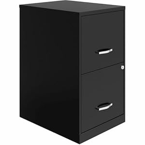 Lorell 14341 18 Deep 2-Drawer File Cabinet, Black