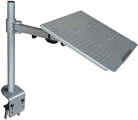 Drall Universal Tischhalterung für Laptop Notebook Netbook Tablet PC - bis 10kg belastbar - neigbar schwenkbar höhenverstellbar - Laptophalter Tisch Ständer Silber grau Modell: LT10S
