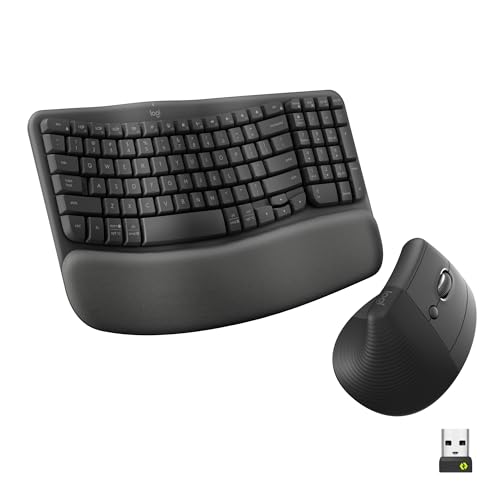 Logitech Wave Keys & Lift Vertical Mouse - Ergonomic Wireless