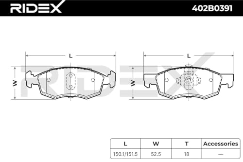 RIDEX Kit pastiglie freni Anteriore Non